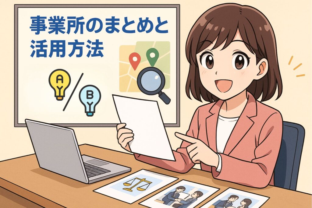 記事で紹介した事業所のまとめと活用方法
