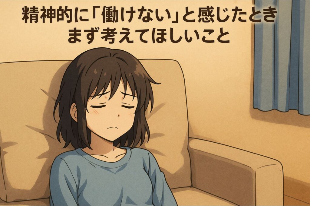 精神的に「働けない」と感じたとき、まず考えてほしいこと