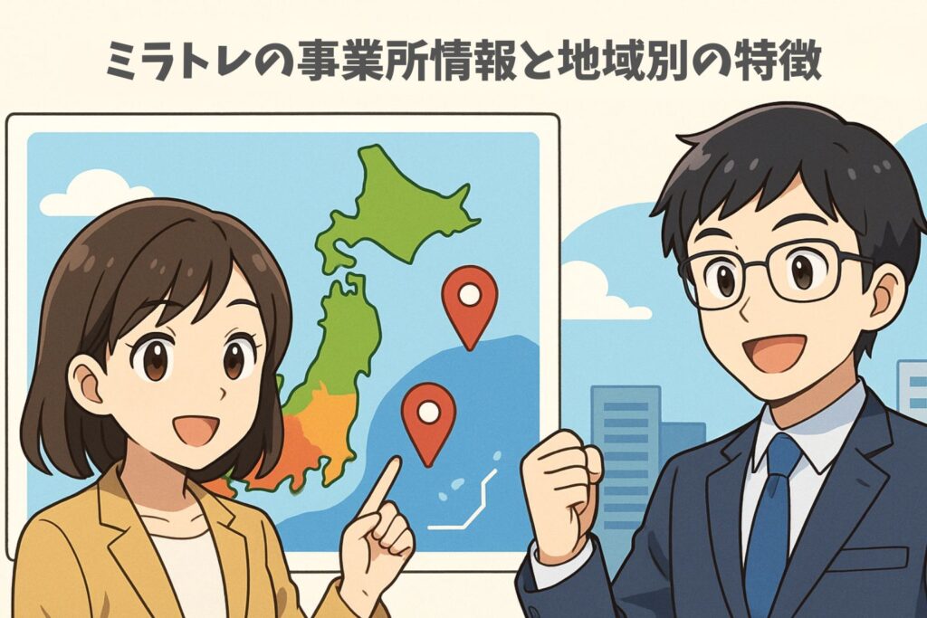 ミラトレの事業所情報と地域別の特徴