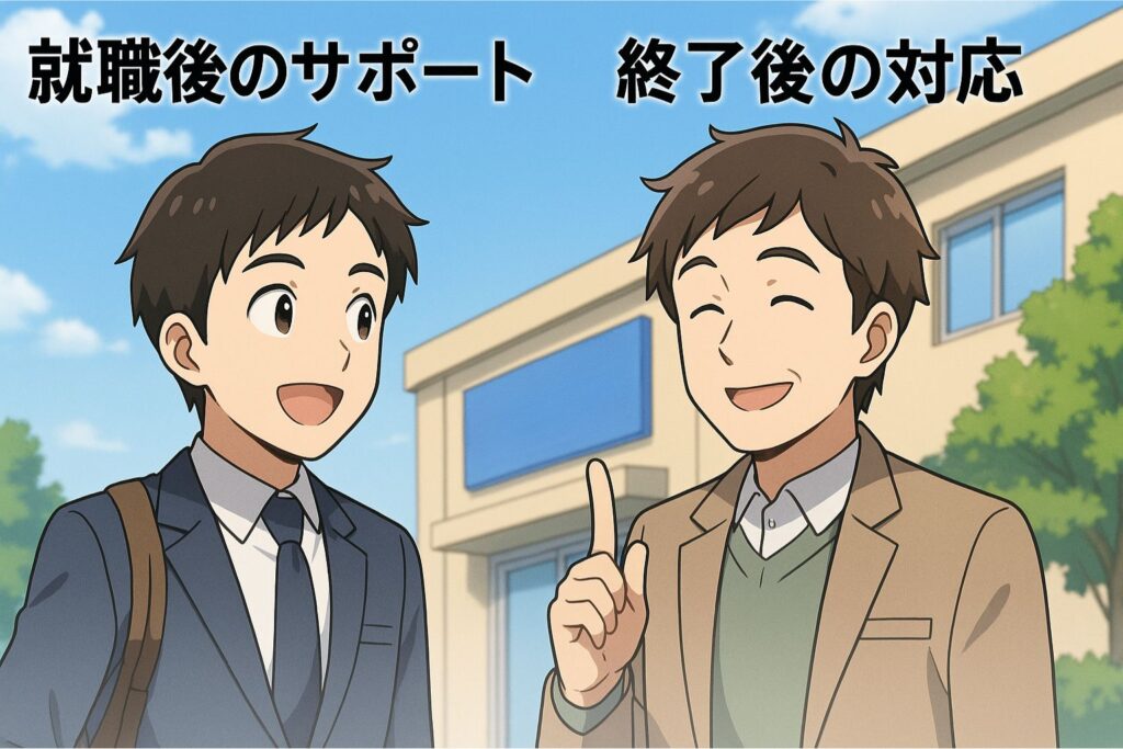 就職後のサポートと終了後の対応