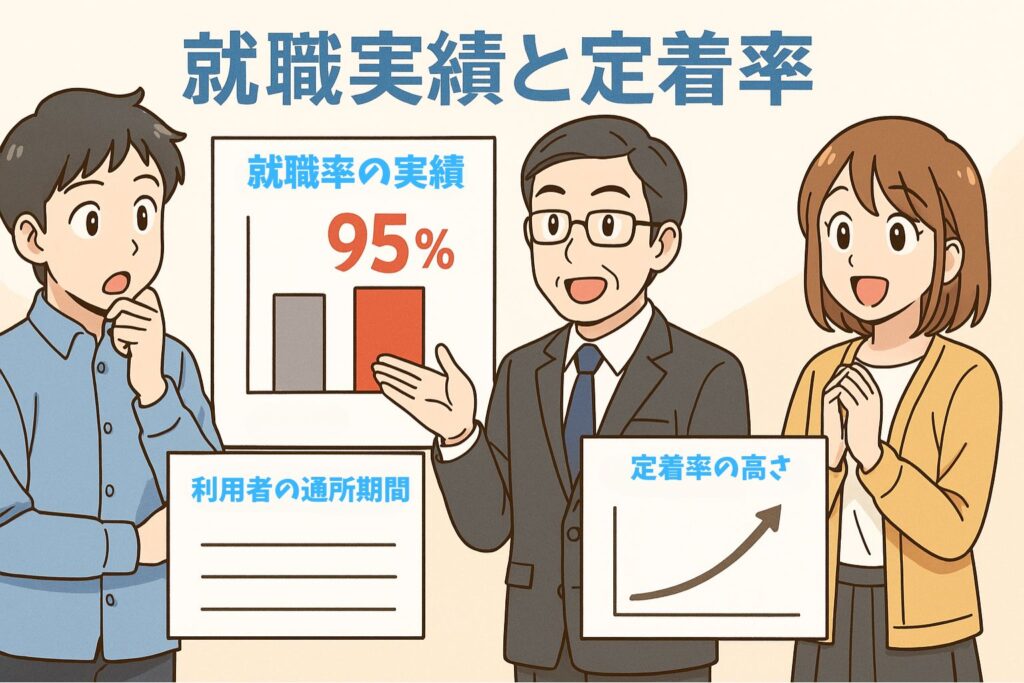 就職実績と定着率