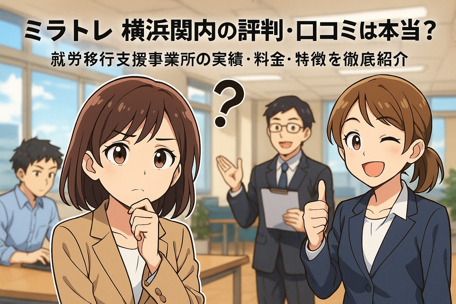ミラトレ横浜関内の評判・口コミは本当？就労移行支援事業所の実績・料金・特徴を徹底紹介！