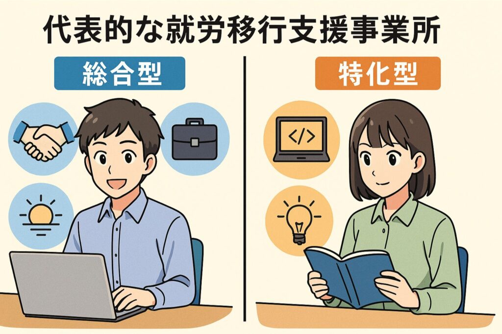代表的な就労移行支援事業所の紹介総合型と特化型の違いとは?