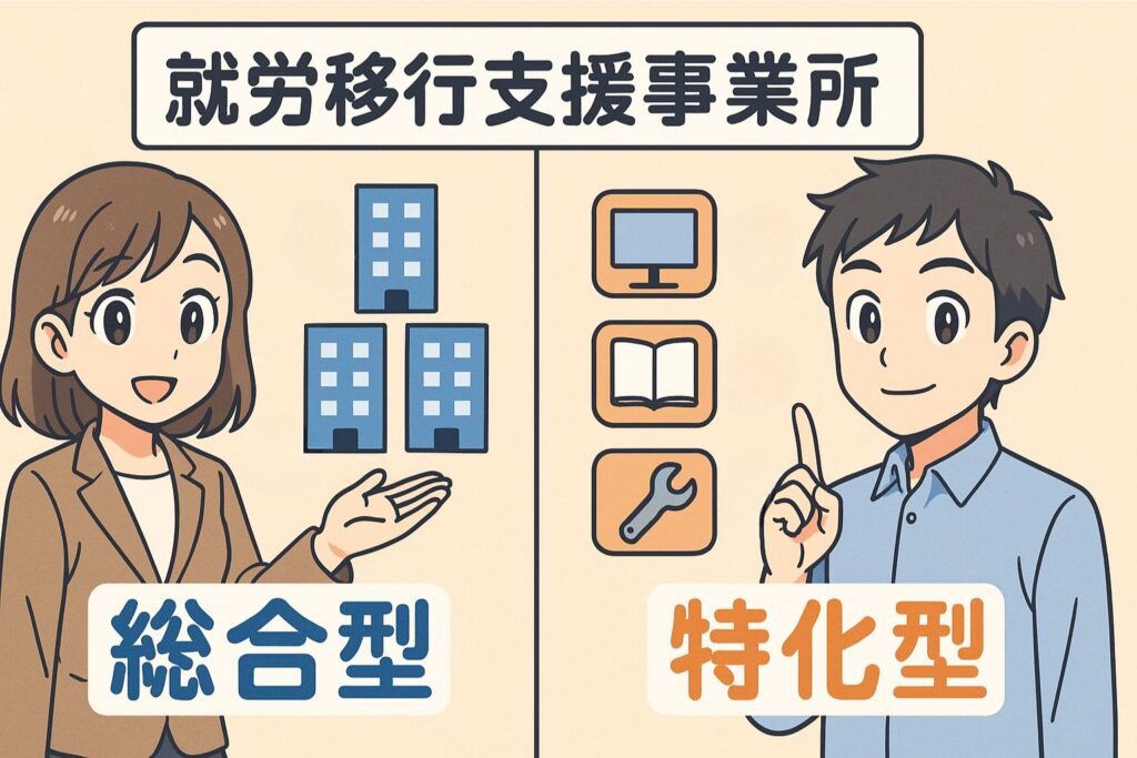 就労移行支援事業所は「総合型」と「特化型」に分けられる