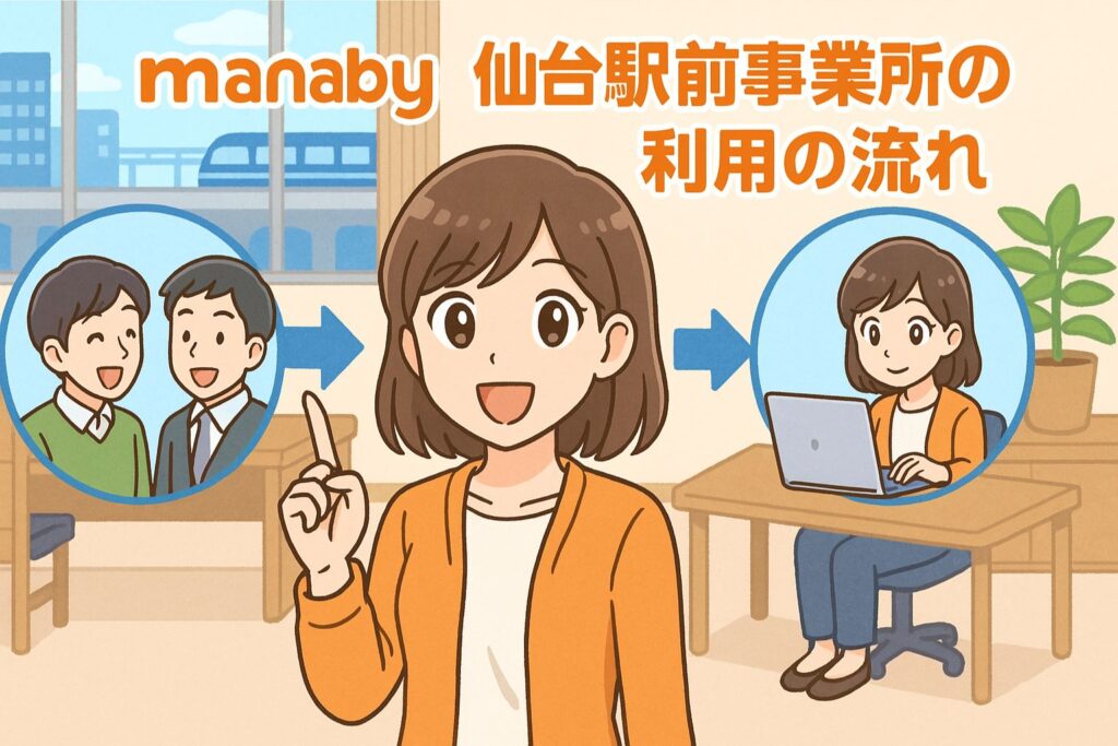 manaby仙台駅前事業所の利用の流れ