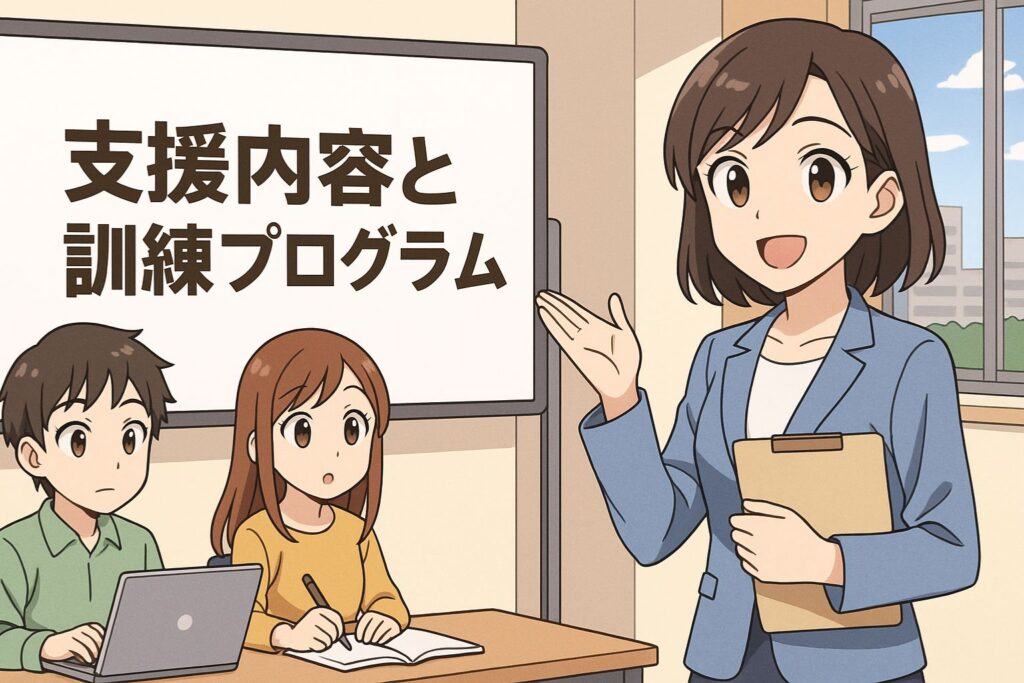 支援内容と訓練プログラム