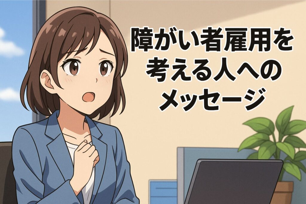 障がい者雇用を考える人へのメッセージ