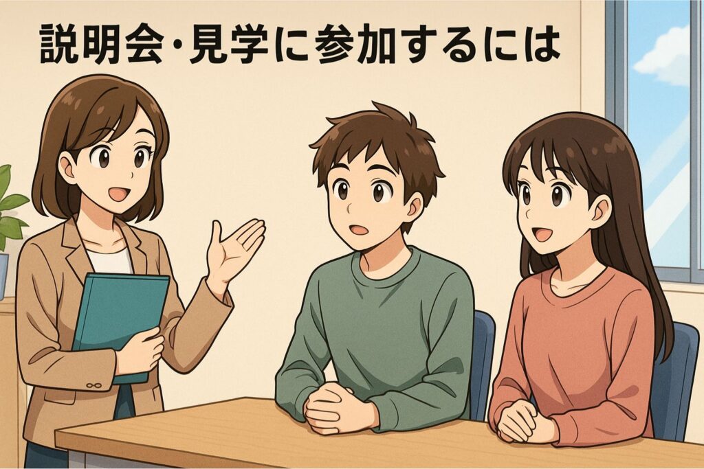 説明会・見学に参加するには
