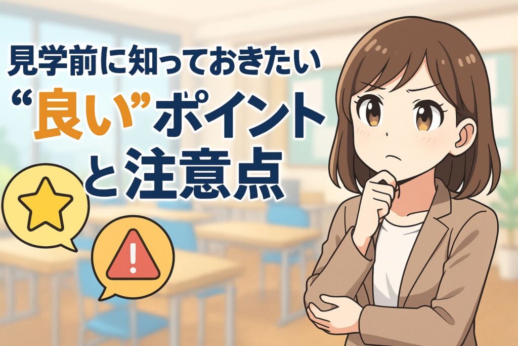 見学前に知っておきたい “良い”ポイントと注意点