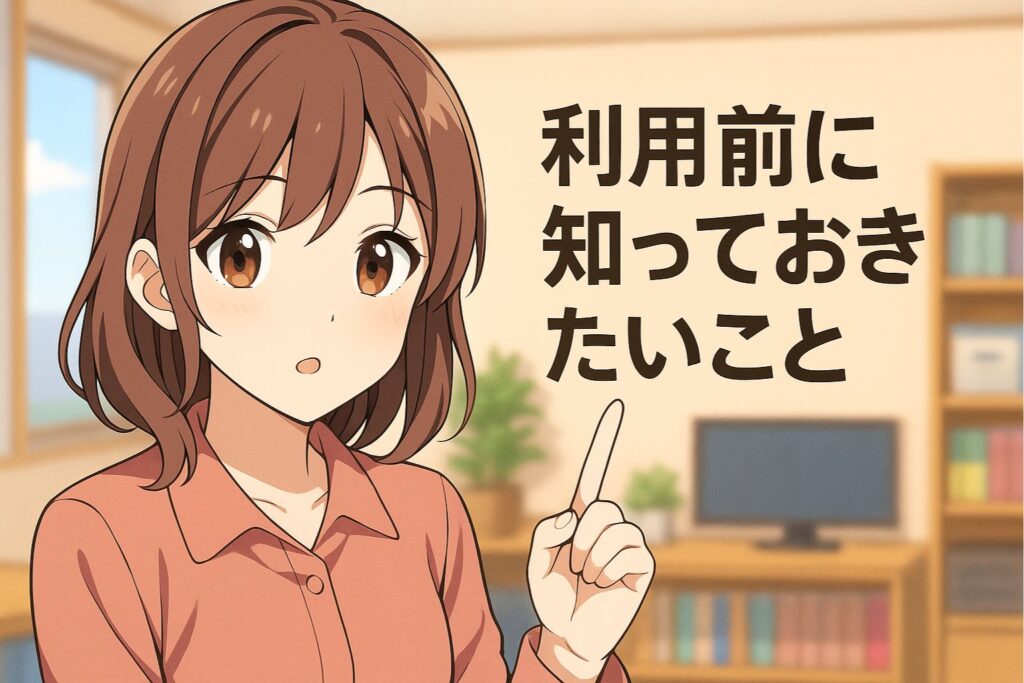 利用前に知っておきたいこと