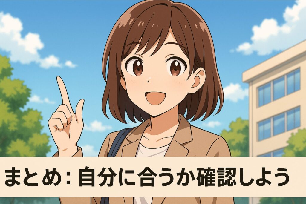 まとめ:自分に合うか確認しよう