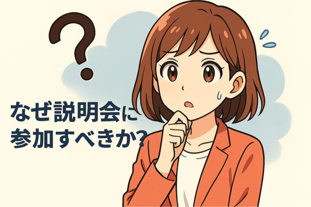 なぜ説明会に参加すべきか?|参加のメリットと安心材料