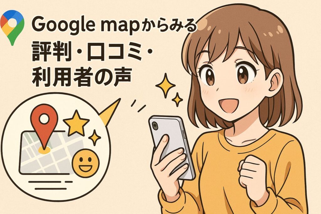 Google mapからみる評判・口コミ・利用者の声