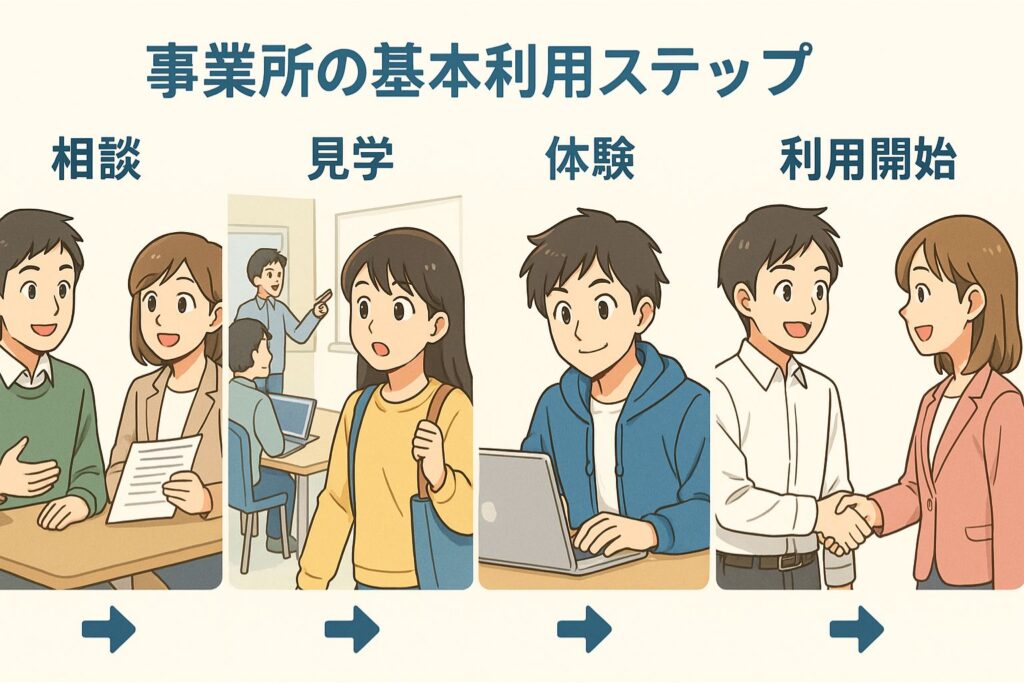 事業所の基本利用ステップ