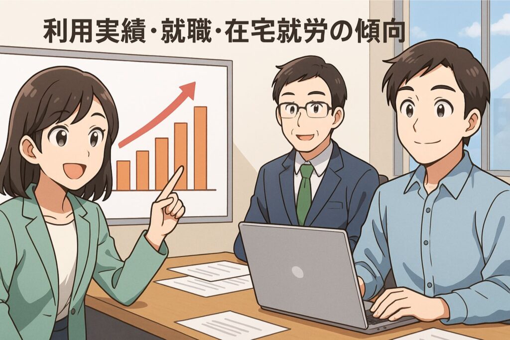 利用実績・就職・在宅就労の傾向