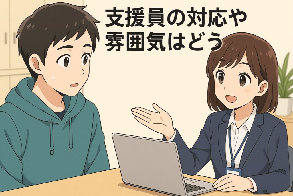 支援員の対応や雰囲気はどう?