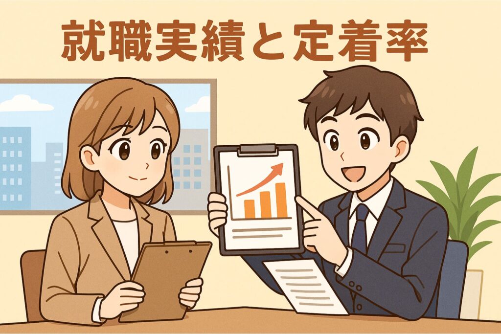 就職実績と定着率