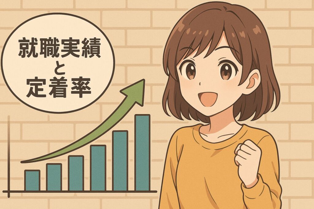 就職実績と定着率
