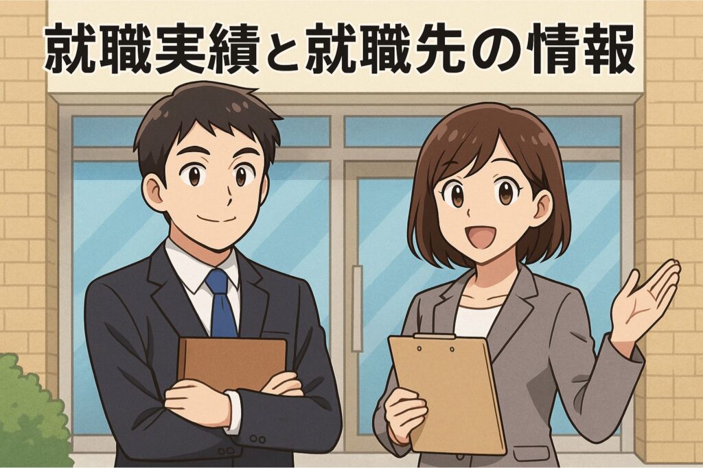 就職実績と就職先の情報