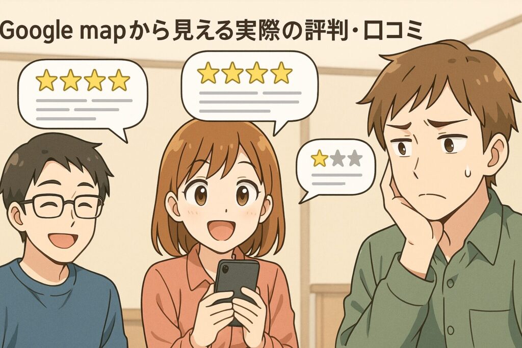 Google mapから見える実際の評判・口コミ