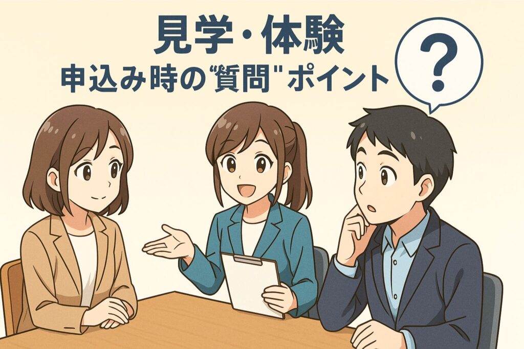 見学・体験／申込み時の“質問”ポイント